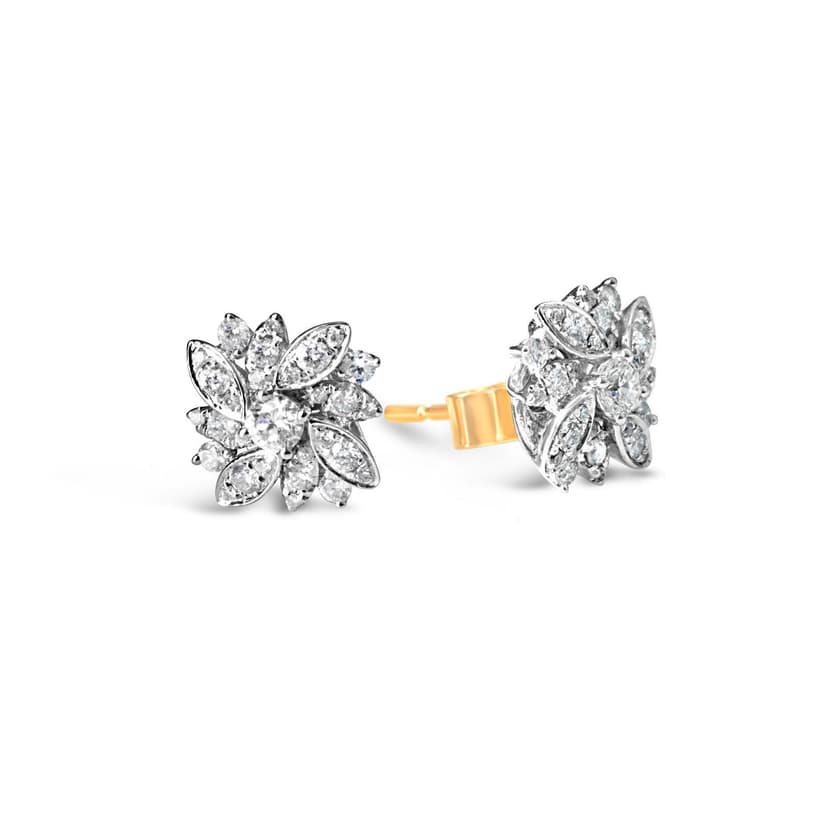 Gold Rose Diamond Earrings Online from Kajal Naina