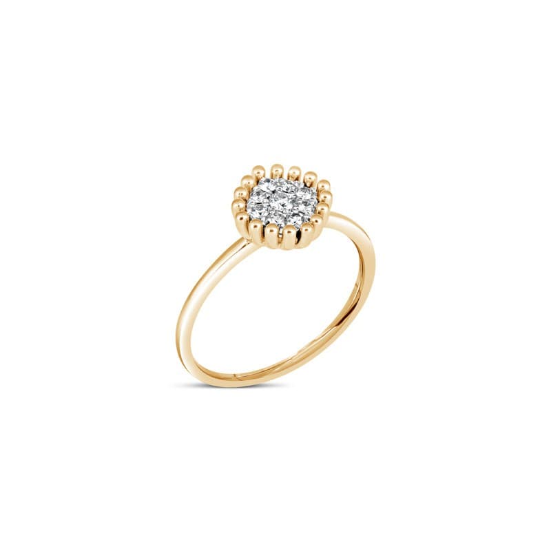Bling Cushion Ring (Yellow Gold)