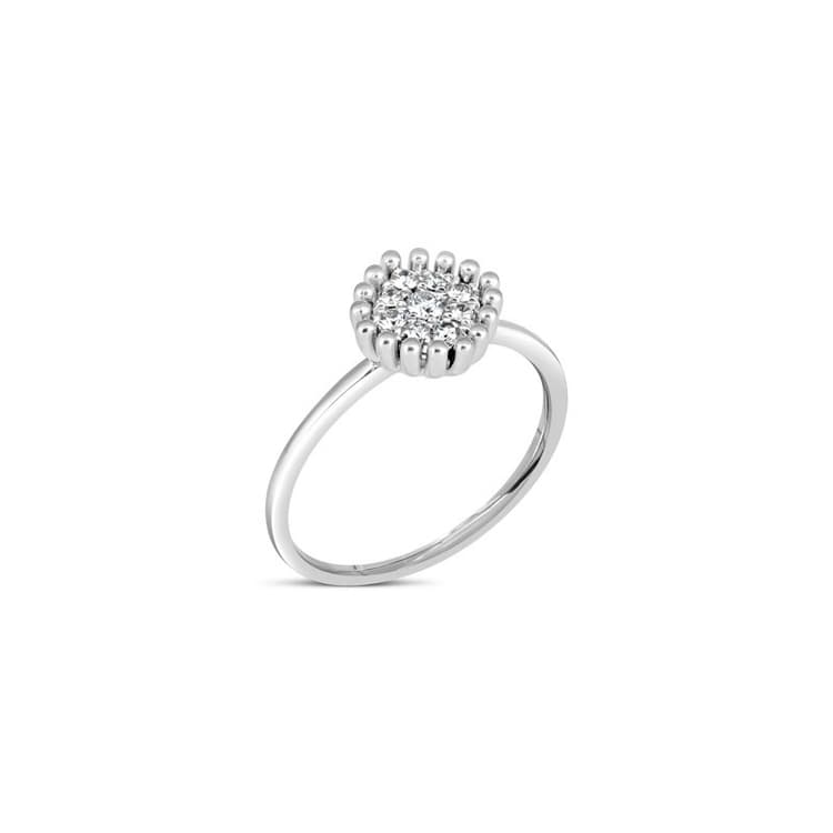 Bling Cushion Ring (White Gold)