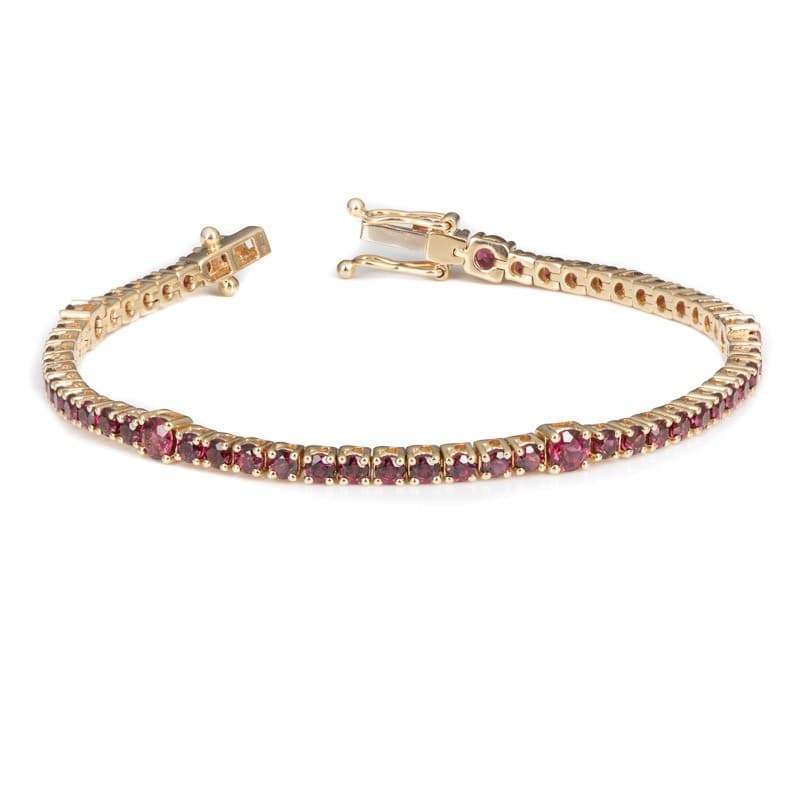 Gold Garnet Tennis Bracelet from Kajal Naina